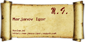 Marjanov Igor névjegykártya